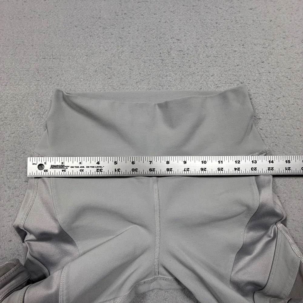 Alo Yoga Womens Gray High Waisted Mesh Panel Athletic Leggings Size M
